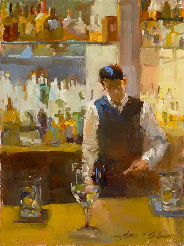 Aline-Ordman--Boston-Bartender Artwork by Aline Ordman