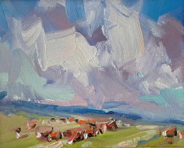 painting of a countryside by Doug Swinton