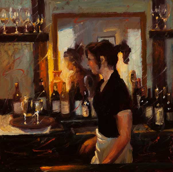 Oil painting tutorial of a barmaid