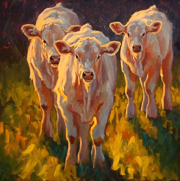 Oil painting tutorial of cows