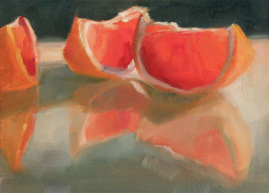 GRID & SCRIPT#1 grapefruit II Artwork by Gaye Adams