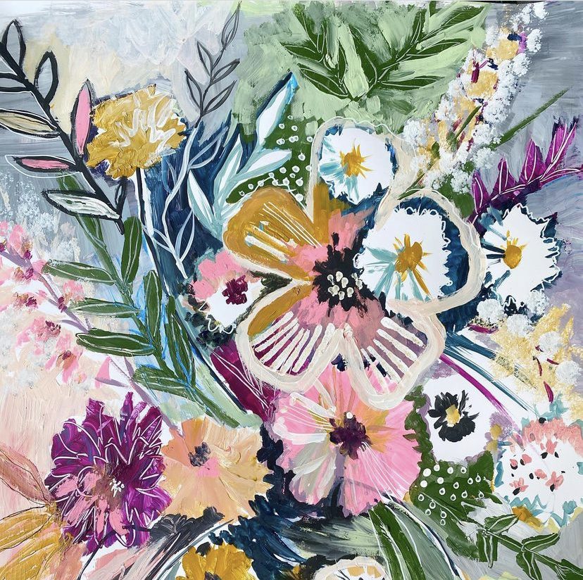 watercolour painting of flowers