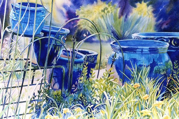 Rococo-Blues-watercolor-Lorraine-Watry Artwork by Tony Bianco