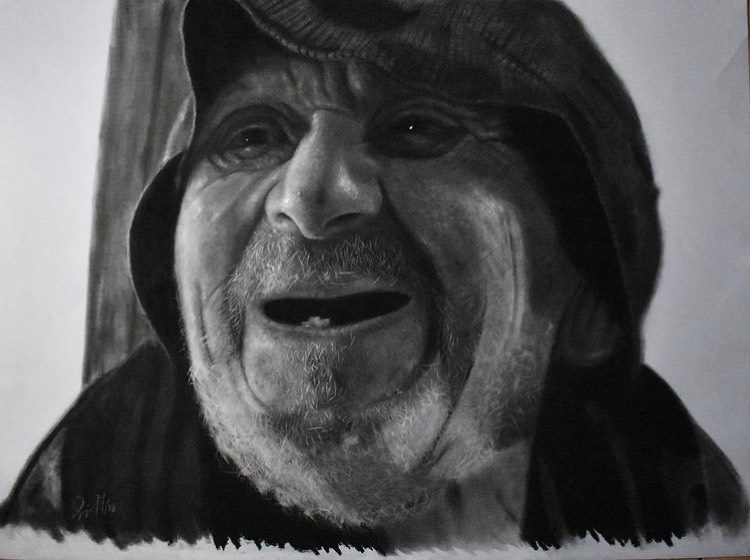 Charcoal portrait Artwork by Sergio Mendoza