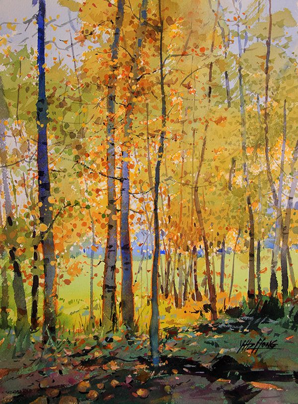 art tutorials example 3 painting of trees in spring