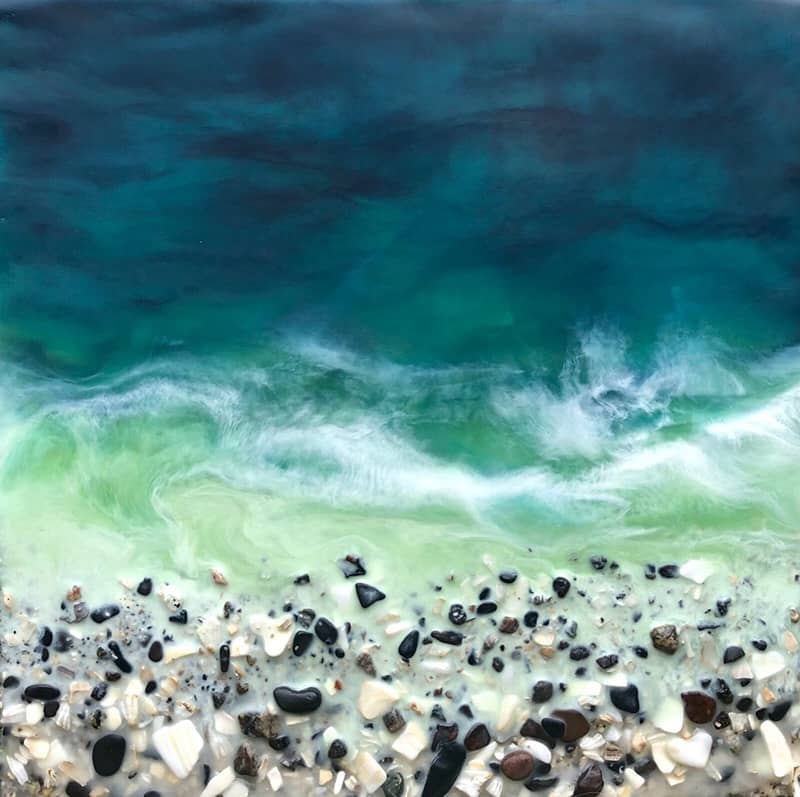 encaustic art tutorial of oceanside
