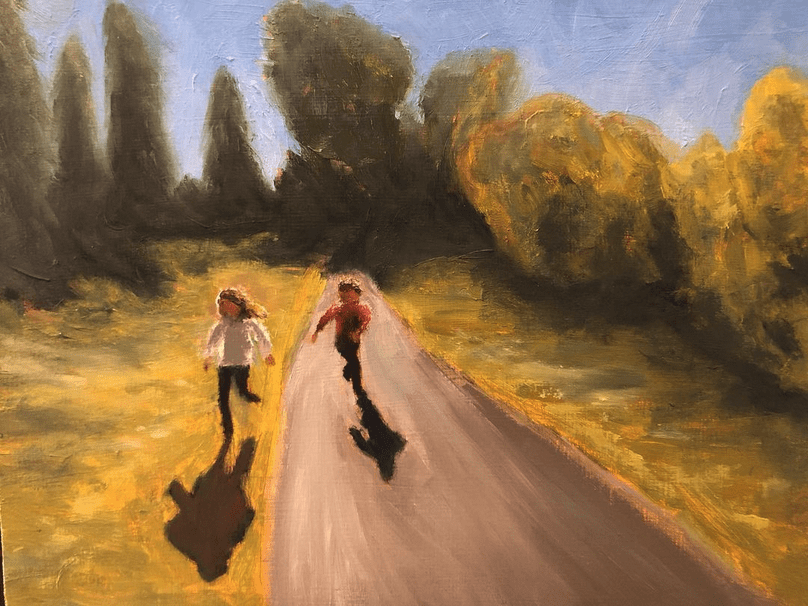 Children Running Artwork by Amber Summers