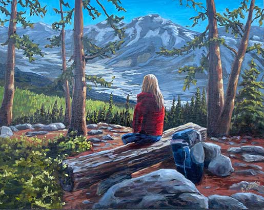 Pondering on a Mountain Cathy Tetarenko Art