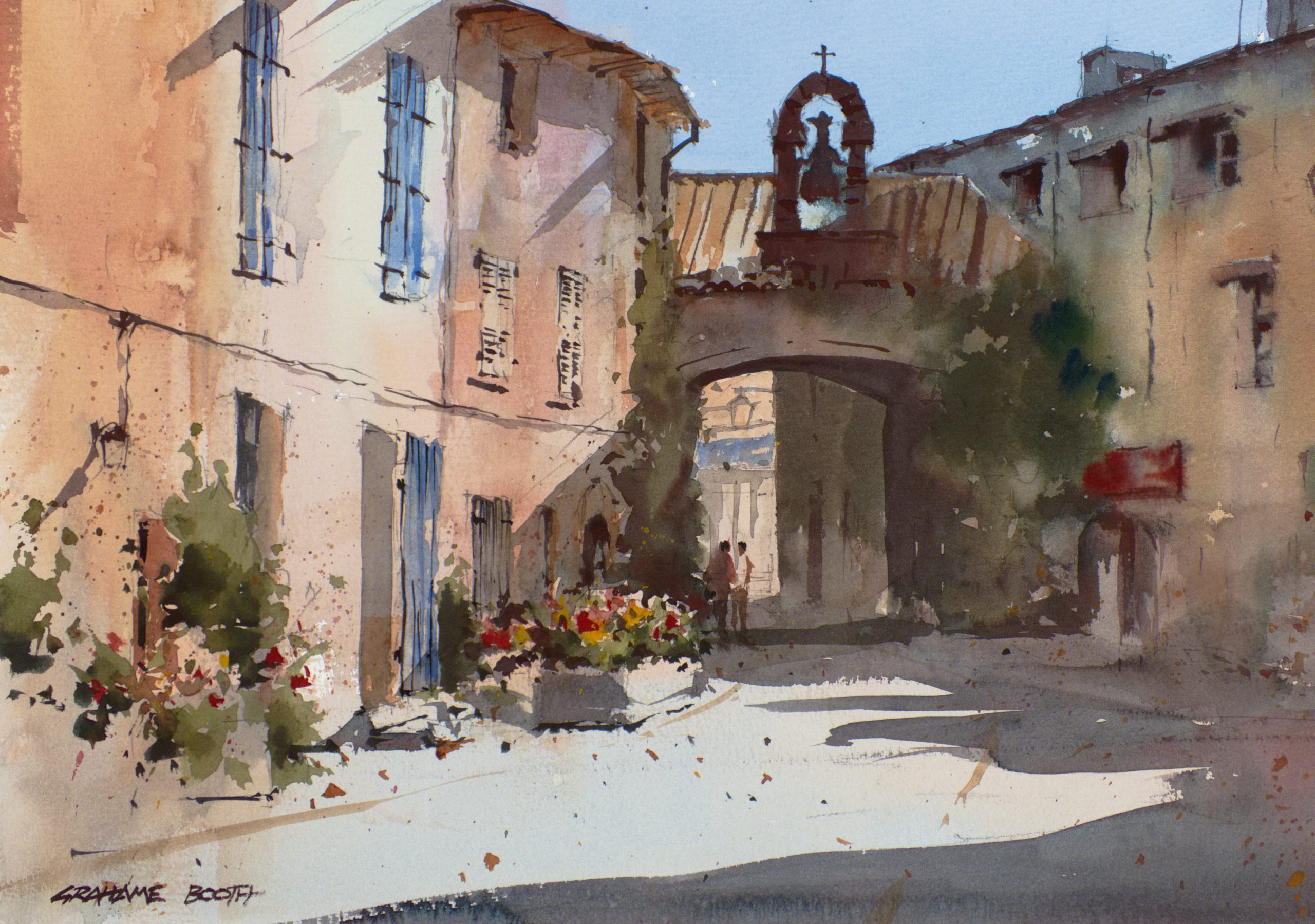 watercolor painting class example painting of an italian street