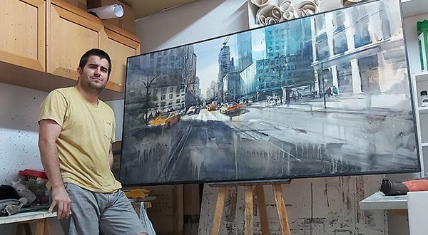 painting class example adrian marmolejo during his online painting class