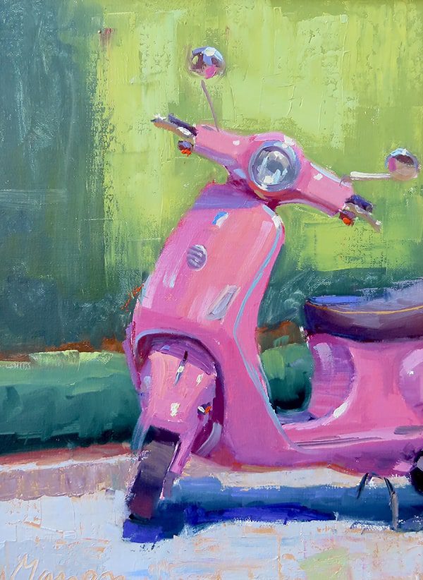 Painting of a scooter by Manon Sander