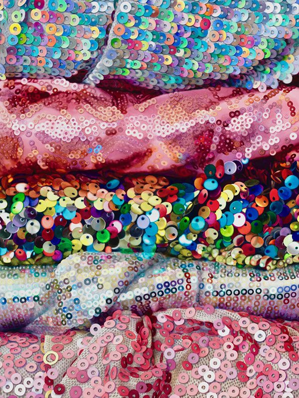 Watercolor painting class painting of sequin blankets