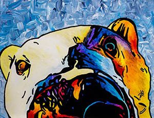 Dusti-Gomery-Up-Close-Acrylic-min acrylic painting of a polar bear