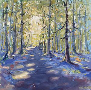 oil painting of a forest