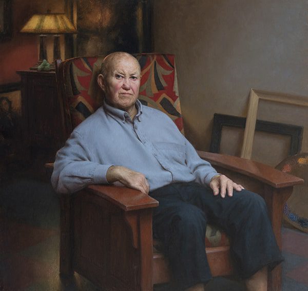 online oil painting class example man in chair