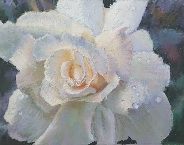 painting of a white flower