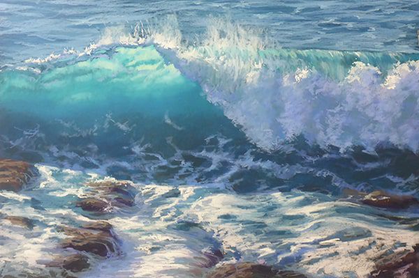 painting of ocean wave