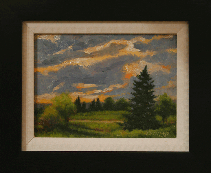 plein air painting of a countryside