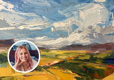 LANDSCAPES USING PALETTE KNIVES WITH OIL AND COLD WAX