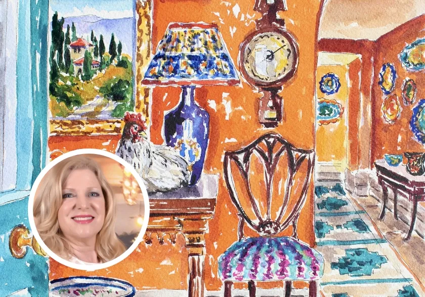 COLORFUL INTERIORS IN WATERCOLOR
